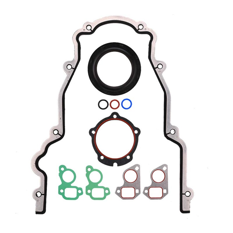 MNJWS Timing Cover Gasket Set - Compatible with 4.8L 5.3L 5.7L 6.0L 6.2L Chevy Silverado, Suburban, Tahoe, GMC Sierra, Yukon, Savana, Cadillac Escalade - Replace 12633904 TCS45993 - Image 1